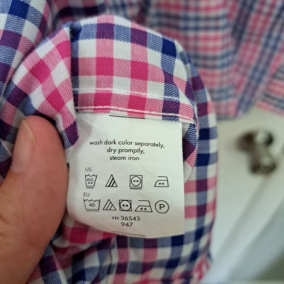 Izod Men's Quick Dry Regular Fit Long Sleeve Button Down Multicolor Plaid Shirt - Picture 6 of 6